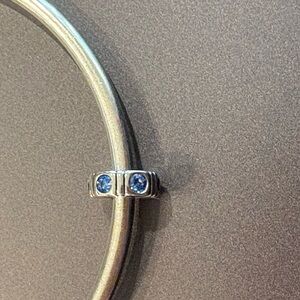 Pandora Silver Charm with Blue Gemstones
